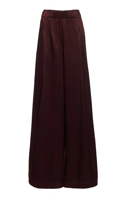 Dries Van Noten Podium Cupro-cotton Trousers In Brown