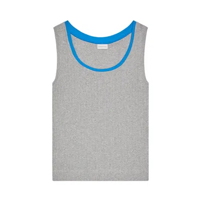 Pre-owned Dries Van Noten Pointelle Jacquard Tank Top 'grey Melange' | Men's Size L In Gray