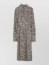 Dries Van Noten Polka Dot Dress With Bow And Belt In Gray