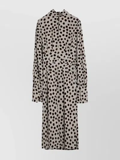 DRIES VAN NOTEN POLKA DOT DRESS WITH BOW AND BELT