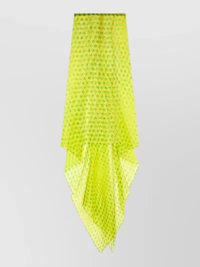 Dries Van Noten Polka Dot Graphic Layered Short Sleeve Dress In Yellow