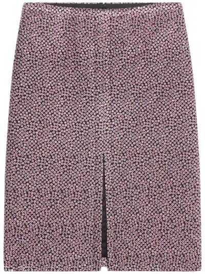 Dries Van Noten Polka-dot-jacquard Midi Skirt In 305 Pink