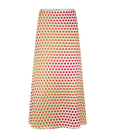 Dries Van Noten Susya Polka-dot Silk-satin Midi Skirt In Multi