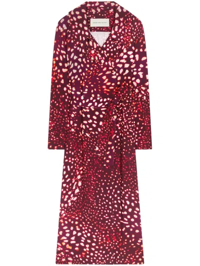 Dries Van Noten Polka Dot-print Coat In Red