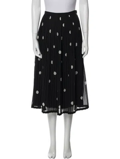 Pre-owned Dries Van Noten Polka Dot Print Midi Length Skirt In Black