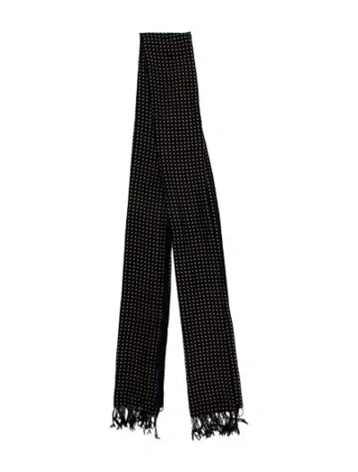 Pre-owned Dries Van Noten Polka Dot Print Scarf In Black