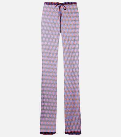 Dries Van Noten Polka-dot Silk Straight Pants In Multi