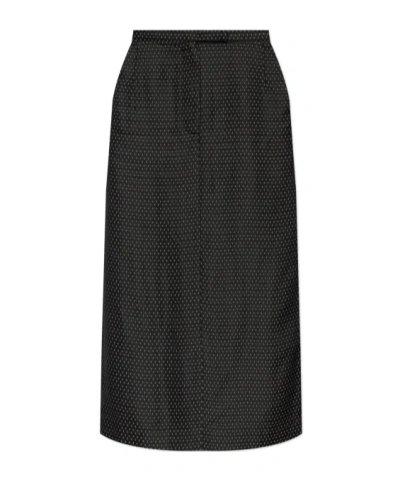 Dries Van Noten Polka Dot Skirt In Black
