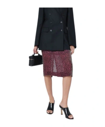 Dries Van Noten Polka Dot Skirt In Silk Blend In Animal Print