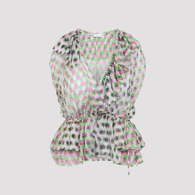 Dries Van Noten Polka-dot Silk-blend Tank Top In Nude