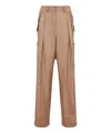 Dries Van Noten Flap Pocket Pleated Viscose Trousers In Brown