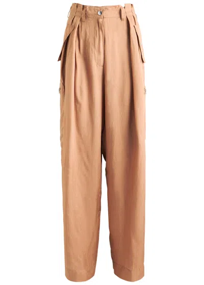 Dries Van Noten Polkana Straight-leg Satin Trousers In Rose