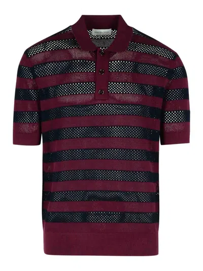 Dries Van Noten Mercy Burgundy Viscose Blend Polo Shirt In Red