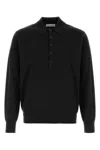 Dries Van Noten Black Wool Muano Polo Shirt In Black