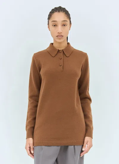 Dries Van Noten Polo Sweater In Brown
