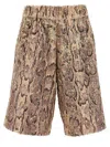 Dries Van Noten Pomy Sequined Snake-print Cotton Poplin Wide-leg Shorts