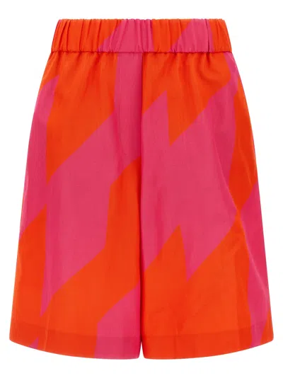 Dries Van Noten Pomy Bis Tailored Bermuda Shorts Back Pocket In Red