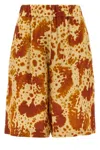 Dries Van Noten Bermuda Shorts With Elastic Waistband And Pockets In Brown