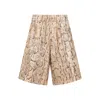 Dries Van Noten Animal Print Sequin Embellished Knee-length Shorts In Multicolor