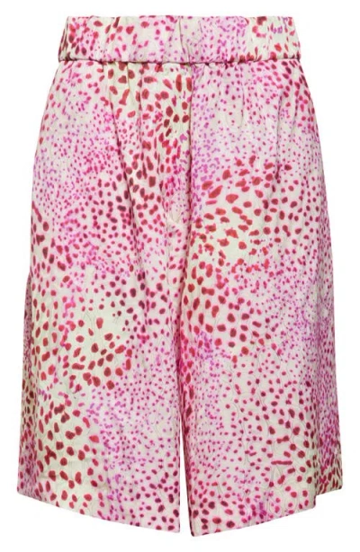 Dries Van Noten Pomy Bis Orchid Spot Print Jacquard Bermuda Shorts In Fuchsia