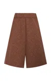 Dries Van Noten Pomy Elasticated Jacquard Wide-leg Shorts In Neutral