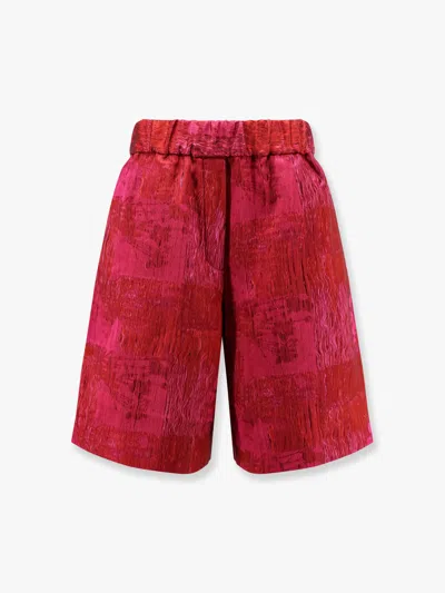 DRIES VAN NOTEN POMY MULTICOLOR FABRIC SHORTS