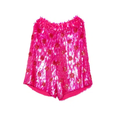 Dries Van Noten Pomy Sequin-embellished Shorts In Pink