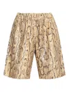Dries Van Noten Animal Print Sequin Embellished Knee-length Shorts