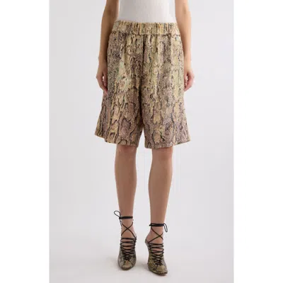 DRIES VAN NOTEN DRIES VAN NOTEN POMY SNAKESKIN PRINT SEQUIN SHORTS