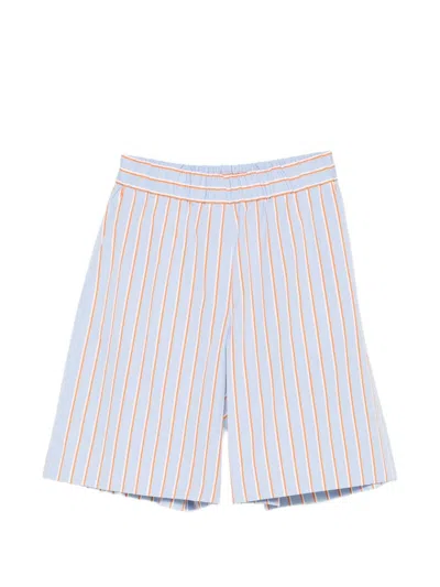 Dries Van Noten Pomy Striped Shorts In Blue