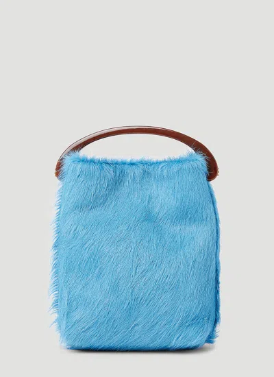 Dries Van Noten Pony Hair Handbag In Blue