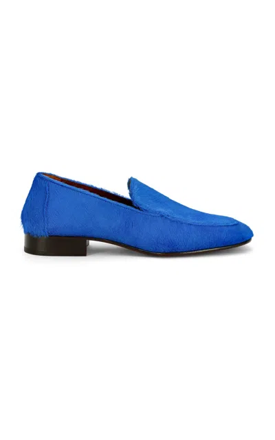 Dries Van Noten Pony Hair Loafers In Blue