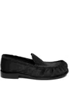 Dries Van Noten Ponyhair Loafers In Black