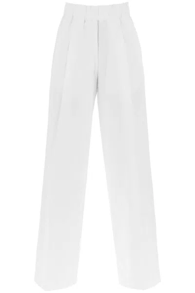 Dries Van Noten Poplin Palazzo Pants In P In White