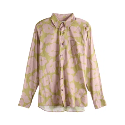 Pre-owned Dries Van Noten Poppy Printed Shirt 'ocra' | Black | Men's Size 46