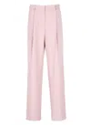 Dries Van Noten Wide-leg Trousers In Pink Wool In Pink