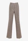 Dries Van Noten Portia Checked Pants In Beige