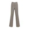 Dries Van Noten Flared Trousers With Classic Check Pattern And Tailored Fit In Gray