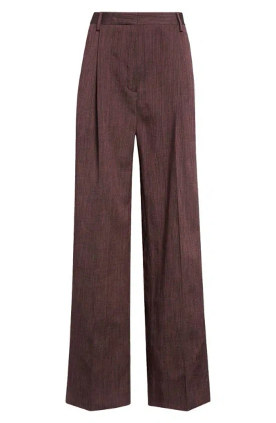Dries Van Noten Portia Tailored Extralong Cotton Blend Trousers In Pink 305