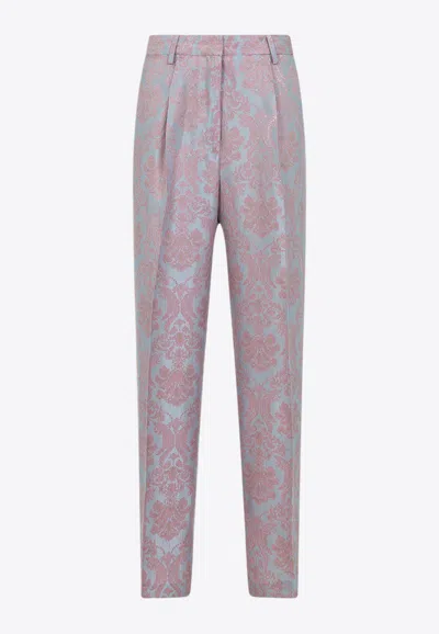 DRIES VAN NOTEN PORTIAS FLORAL EMBROIDERY PANTS