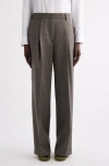 Dries Van Noten 02070-partan 2250 Melange Stripe Wool Pants Trousers Grey In Black