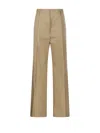 Dries Van Noten Regular Fit Tailored Trouser With Wide Leg In Neutrals