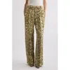 Dries Van Noten Wide Leg High Waist Animal Print Trousers In Beige