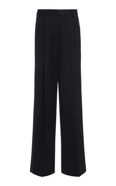 Dries Van Noten Portias Tailored Wool-gabardine Straight-leg Pants In Black