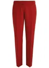 Dries Van Noten Peaches Wide-leg Wool Trousers In Red
