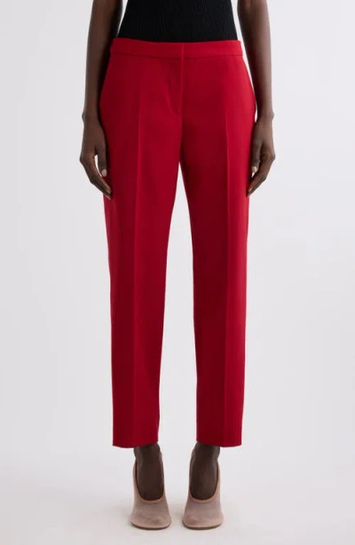 Dries Van Noten Poumas Wool Ankle Pants In Red