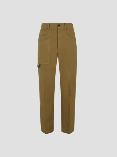 Dries Van Noten Pozier Cotton Pants In Green