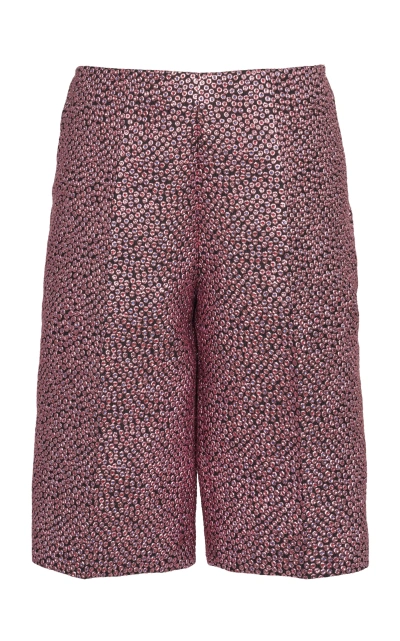 Dries Van Noten Prati Metallic Shorts In Pink