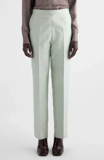 Dries Van Noten Prati Satin Straight Leg Pants In Green