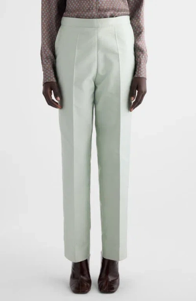 Dries Van Noten Prati Satin Straight Leg Pants In Mint